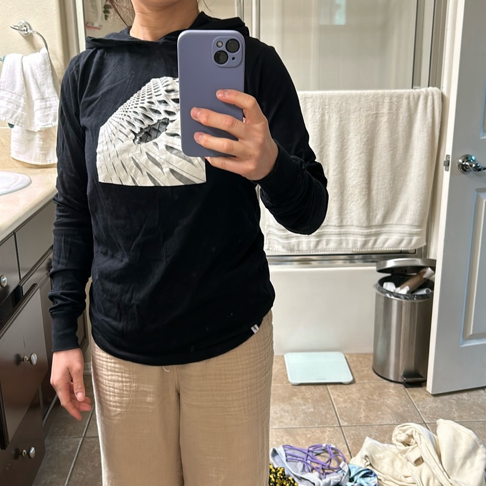 Black shirt with hoodie